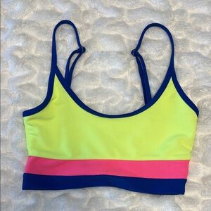 Beach Riot Eva Bikini Top Neon Colorblock
